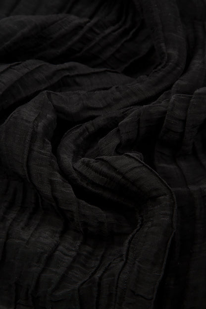 Loose Crinkled Black Trousers 4
