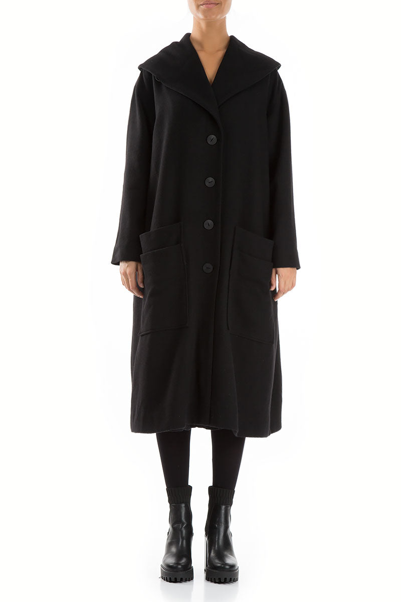 Black Light Wool Swing Coat 1