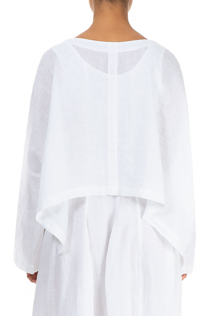 Loose White Linen Jacket 2