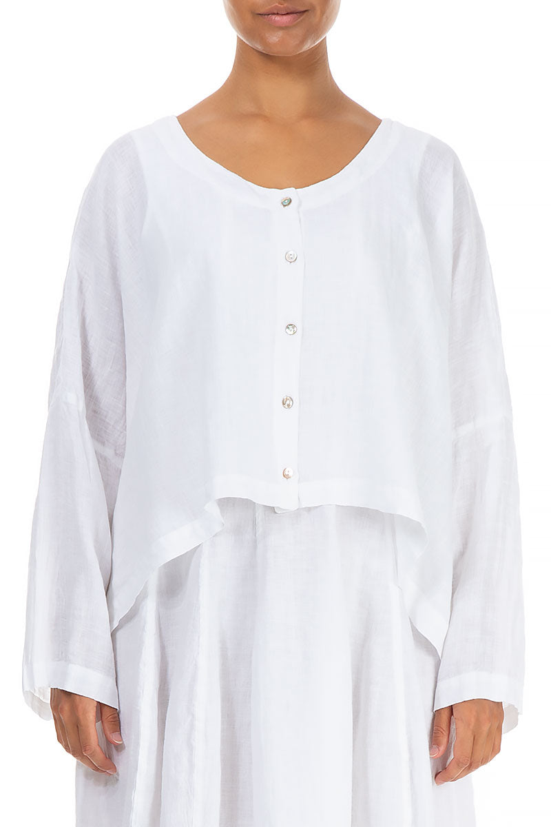 Loose White Linen Jacket 1