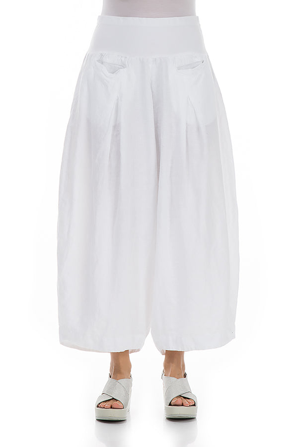 Loose White Linen Trousers 1
