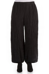 Loose Crinkled Black Trousers 1