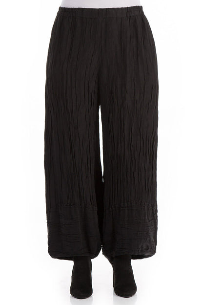 Loose Crinkled Black Trousers 1