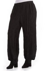 Loose Crinkled Black Trousers 3