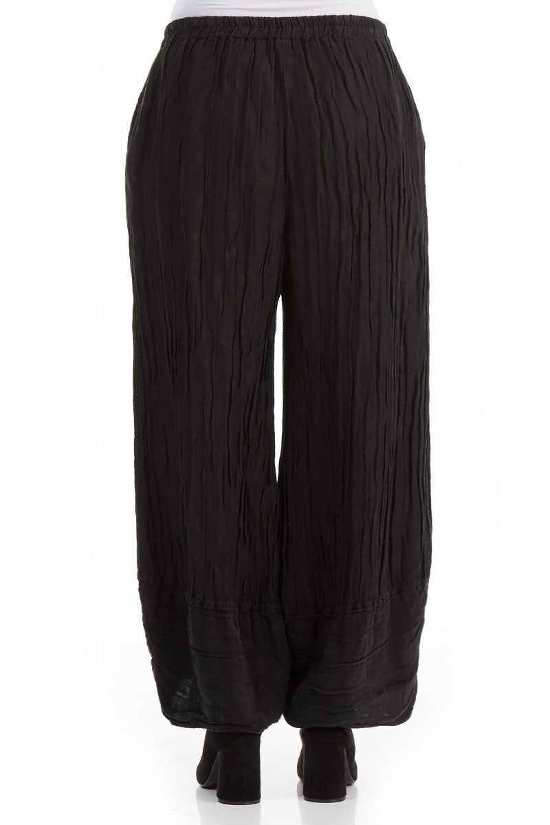 Loose Crinkled Black Trousers 2