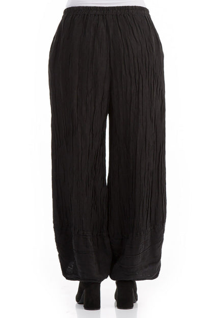 Loose Crinkled Black Trousers 2