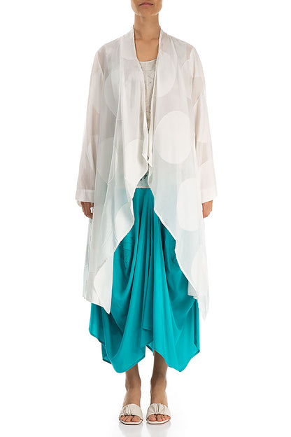 Large Bubbles White Silk Cotton Waterfall Jacket 1