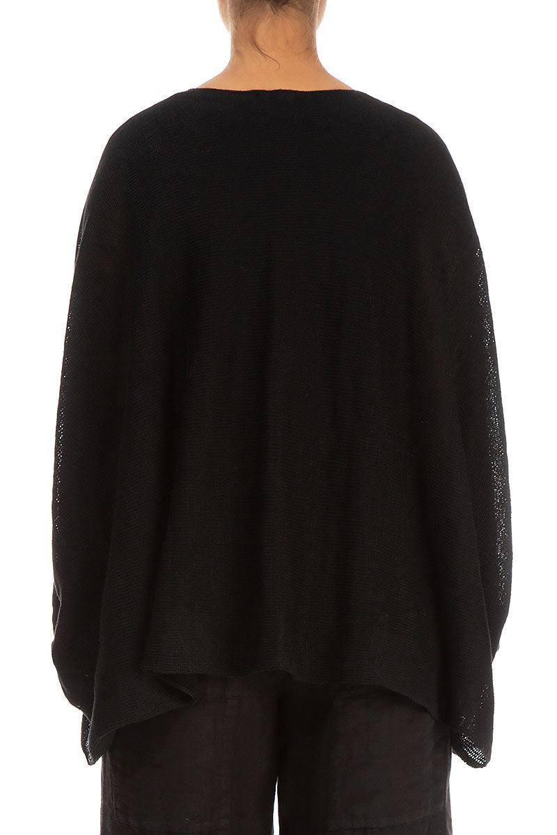 Boxy Black Linen Cardigan 2