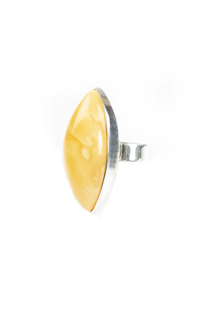 Marquise Yellow Amber Ring 1