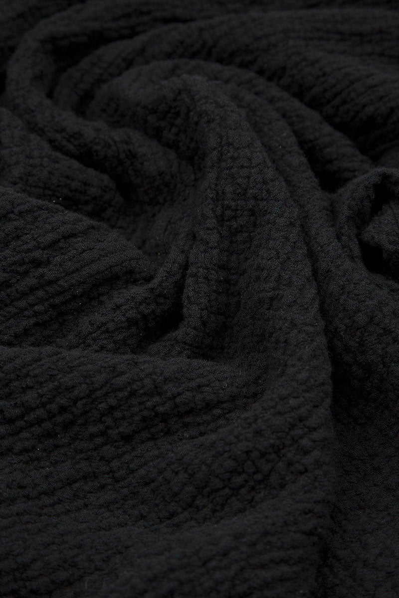 Maxi Balloon Black Wool Dress 6