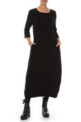 Maxi Balloon Black Wool Dress 5