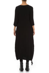 Maxi Balloon Black Wool Dress 2