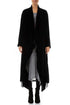 Maxi Open Black Silk Velvet Jacket 1