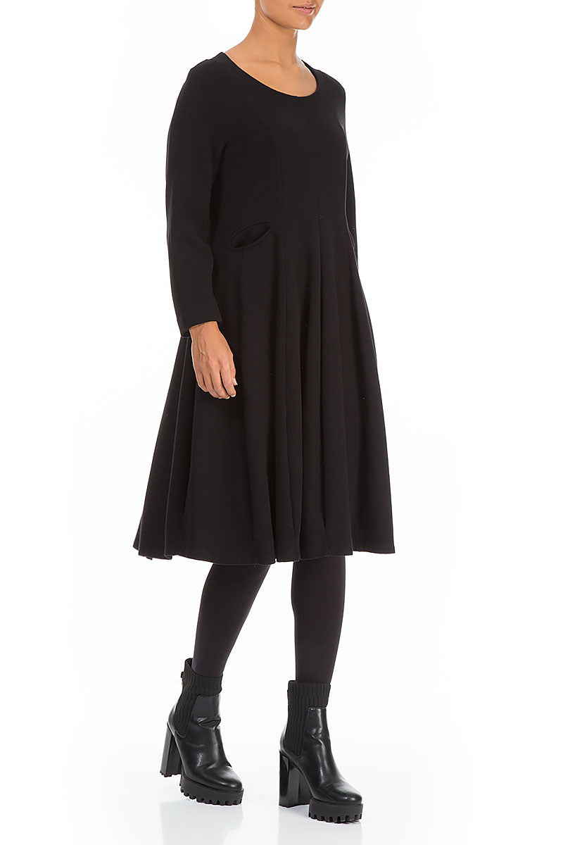 Midi Black Cotton Jersey Dress 3