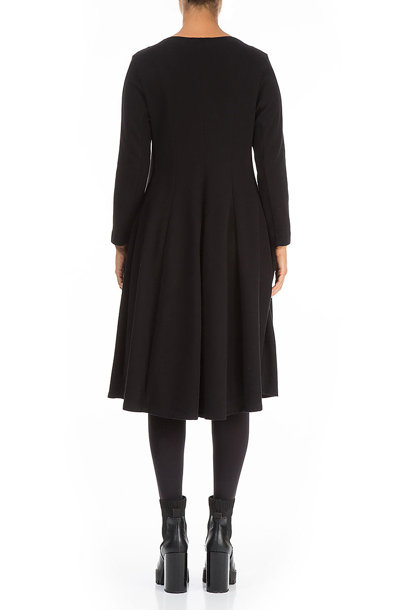Midi Black Cotton Jersey Dress 2
