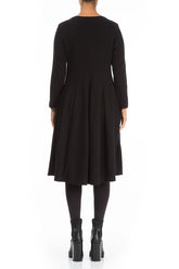 Midi Black Cotton Jersey Dress 2