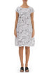 Midi Balloon Roses White Linen Dress 1