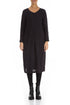 Midi Waves Dark Violet Silk Dress 1