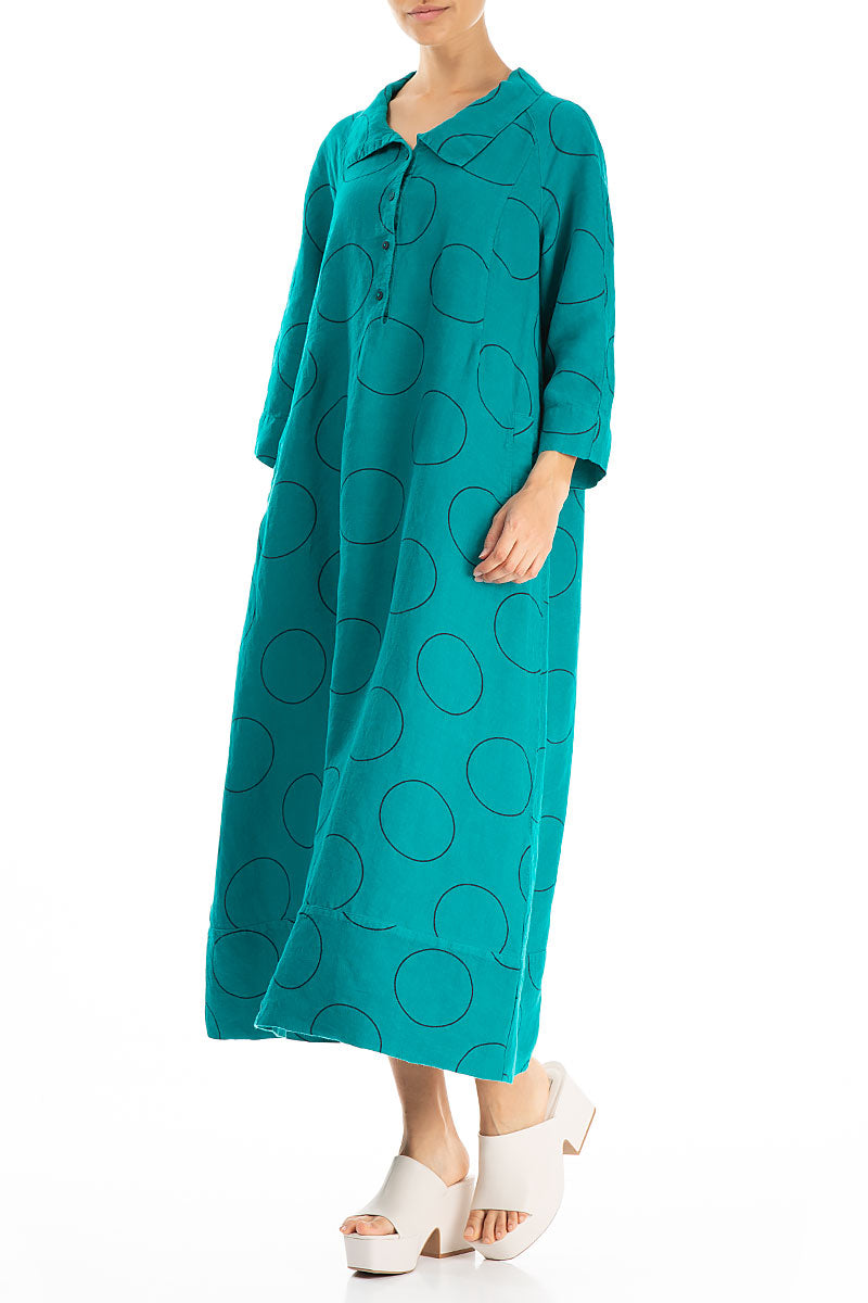 Ocean Bubbles Linen Shirt Dress 3