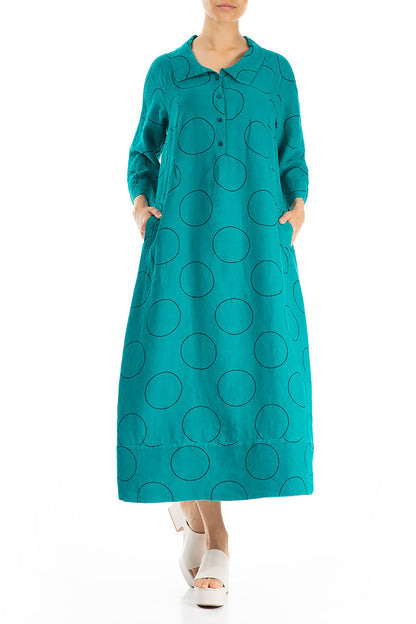 Ocean Bubbles Linen Shirt Dress 4