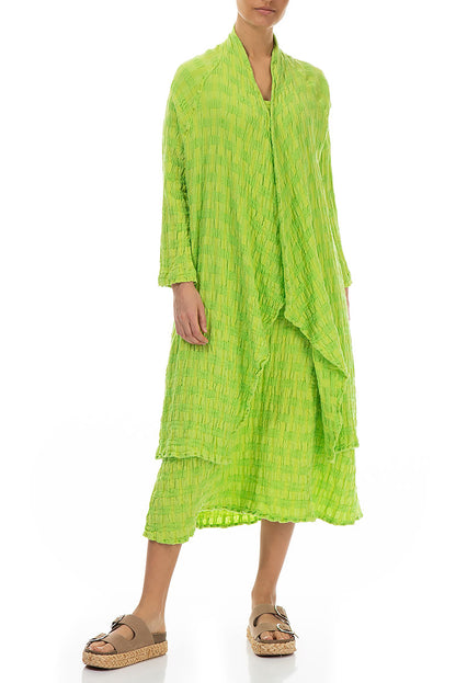 Open Textured Pear Linen Jacket 3
