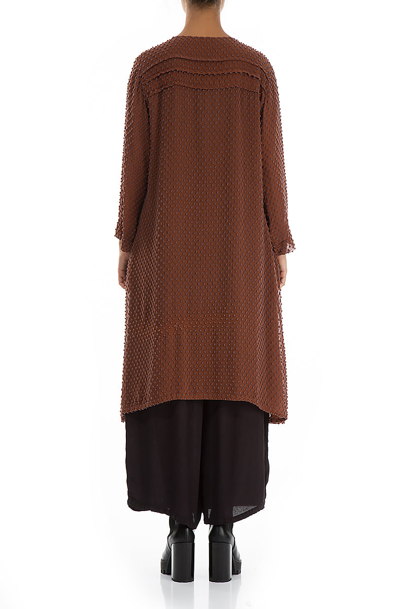 Open Type Dotty Cinnamon Silk Jacket 2