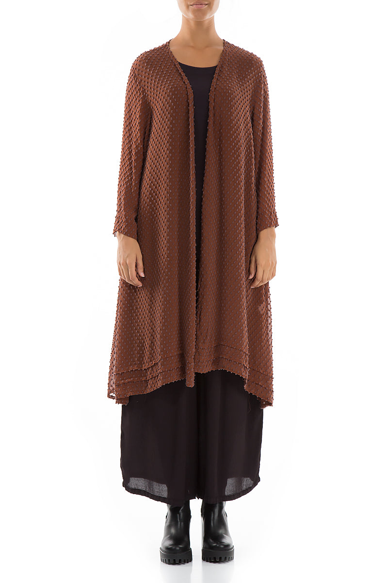 Open Type Dotty Cinnamon Silk Jacket 1