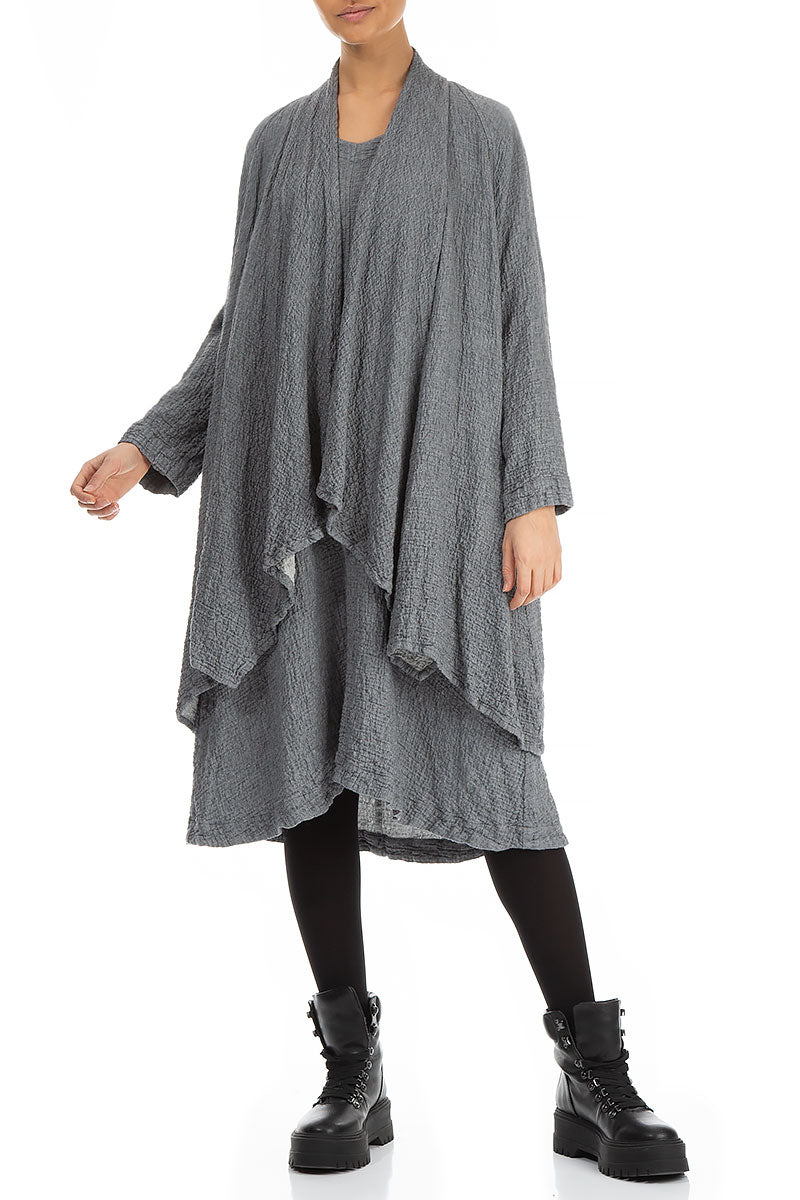 Loose Open Type Grey Wool Jacket 4