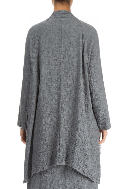 Loose Open Type Grey Wool Jacket 2