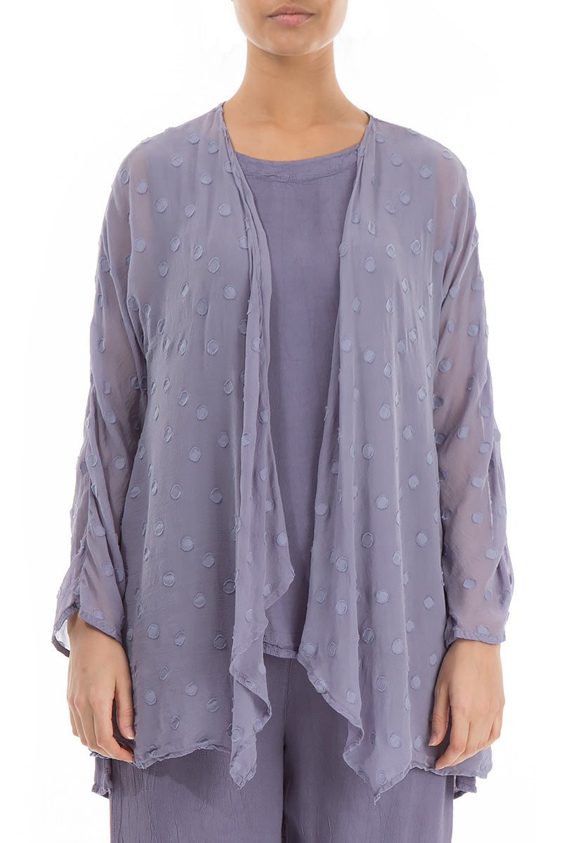 Open Type Lavender Dotty Silk Jacket 1