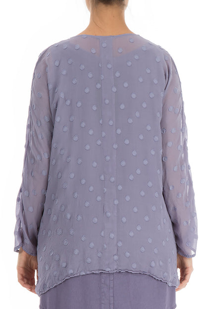 Open Type Lavender Dotty Silk Jacket 2