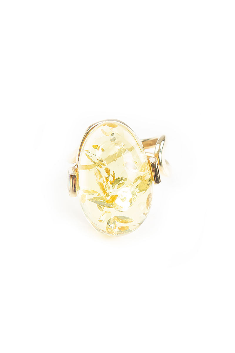 Oval Clear Amber Ring 2