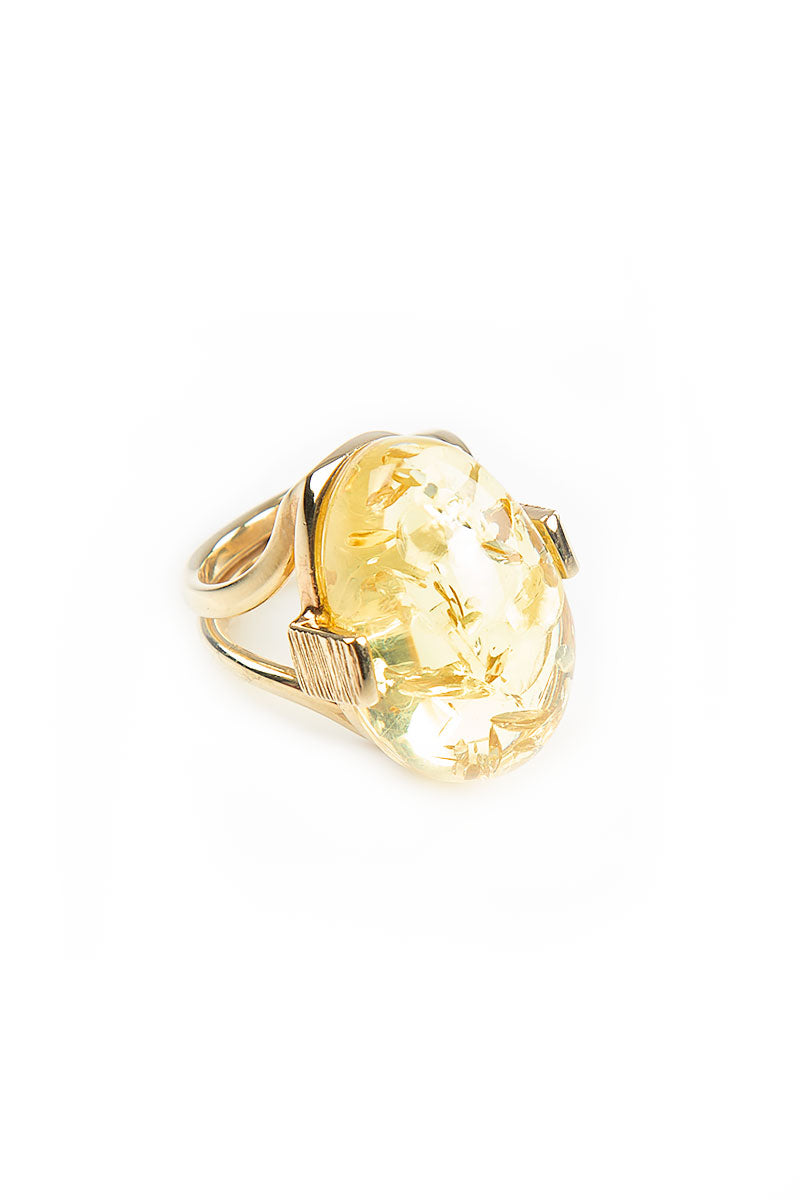 Oval Clear Amber Ring 1
