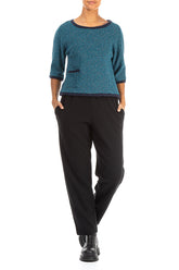 Patterned Blue Wool Blouse 4