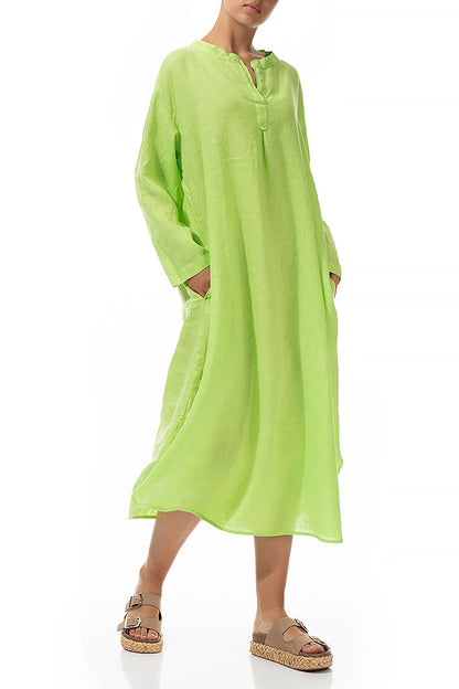 Pear Linen Shirt Dress 3