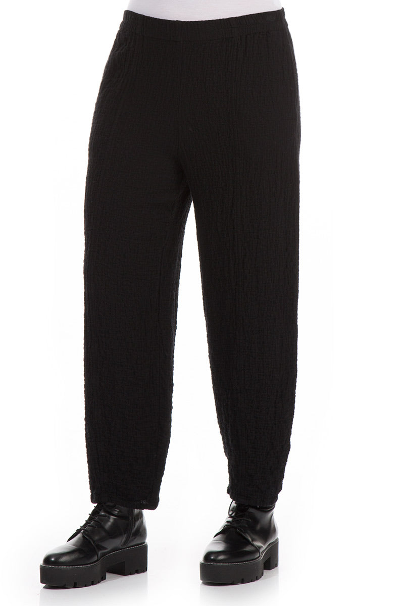 Pencil Black Wool Trousers 3