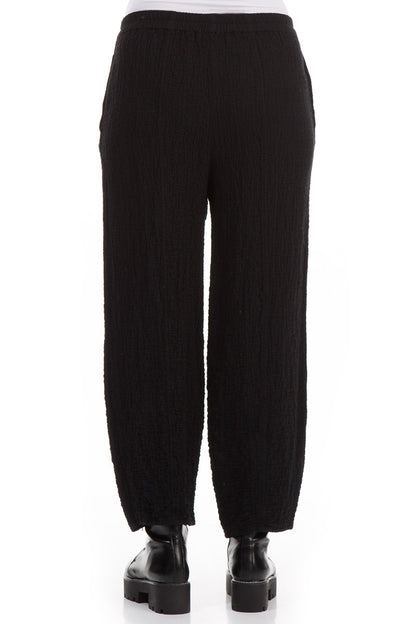 Pencil Black Wool Trousers 2