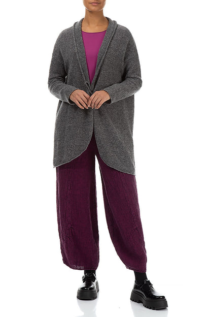 Pin Closure Grey Wool Cardigan 5