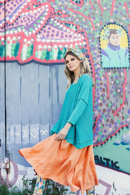 Pinhole Lines Décor Ocean Linen Jumper 5