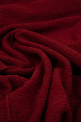 Puff Sleeves Dark Red Wool Sweater 5