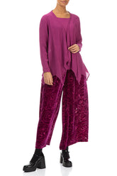 Crinkled Royal Fuchsia Silk Jacket - Blouse 4