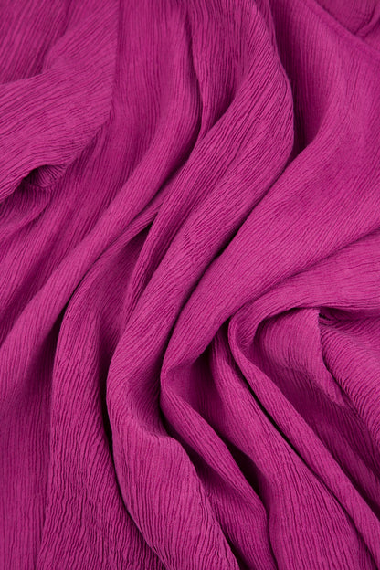 Crinkled Royal Fuchsia Silk Jacket - Blouse 5