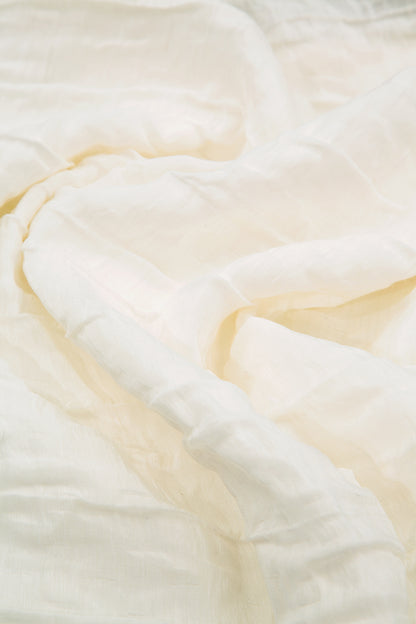 Flared Crinkled Off White Silk Shirt 6
