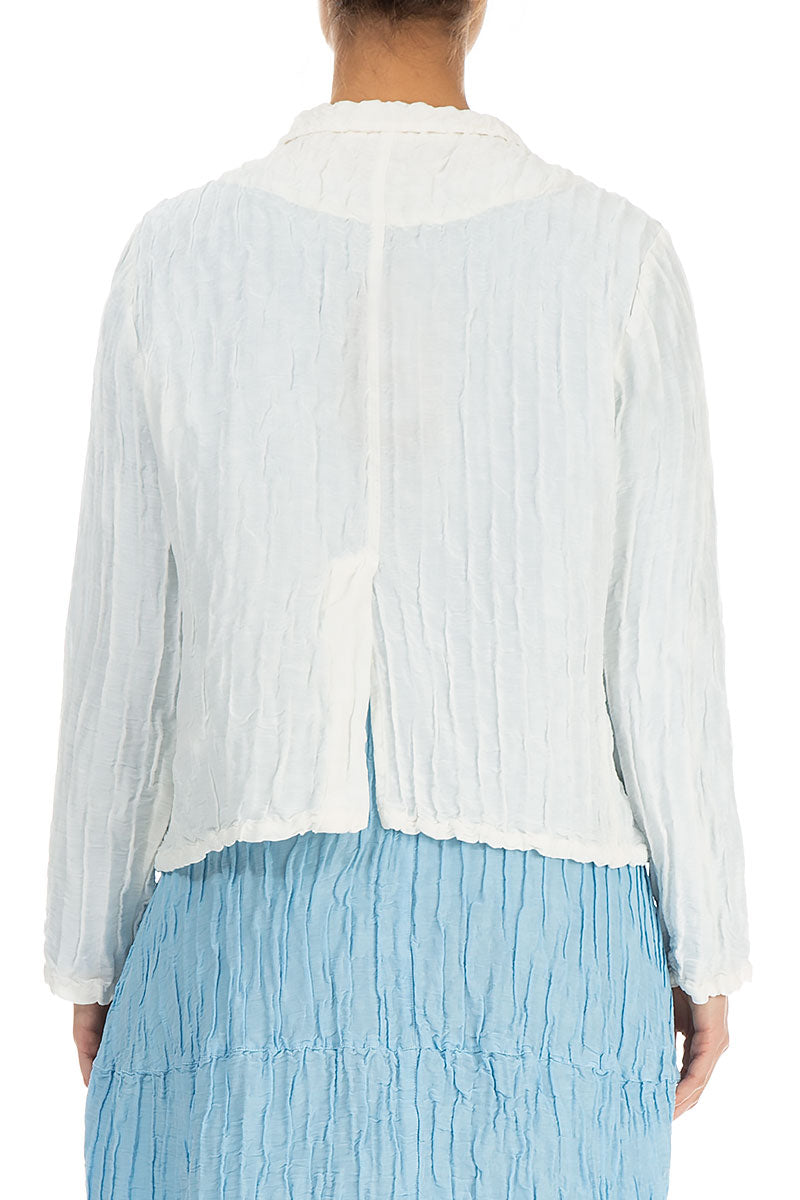 Short Crinkled Off White Silk Jacket 2