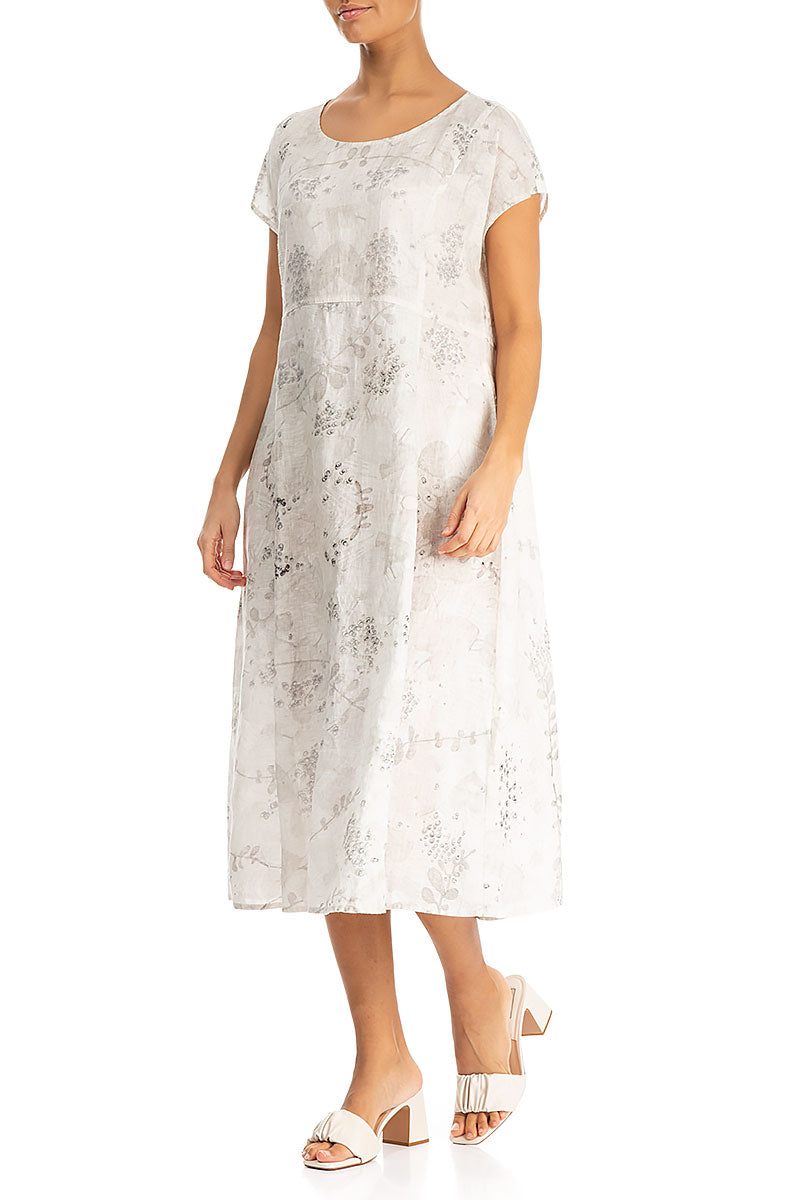 Short Sleeves Blossom Linen Dress 4