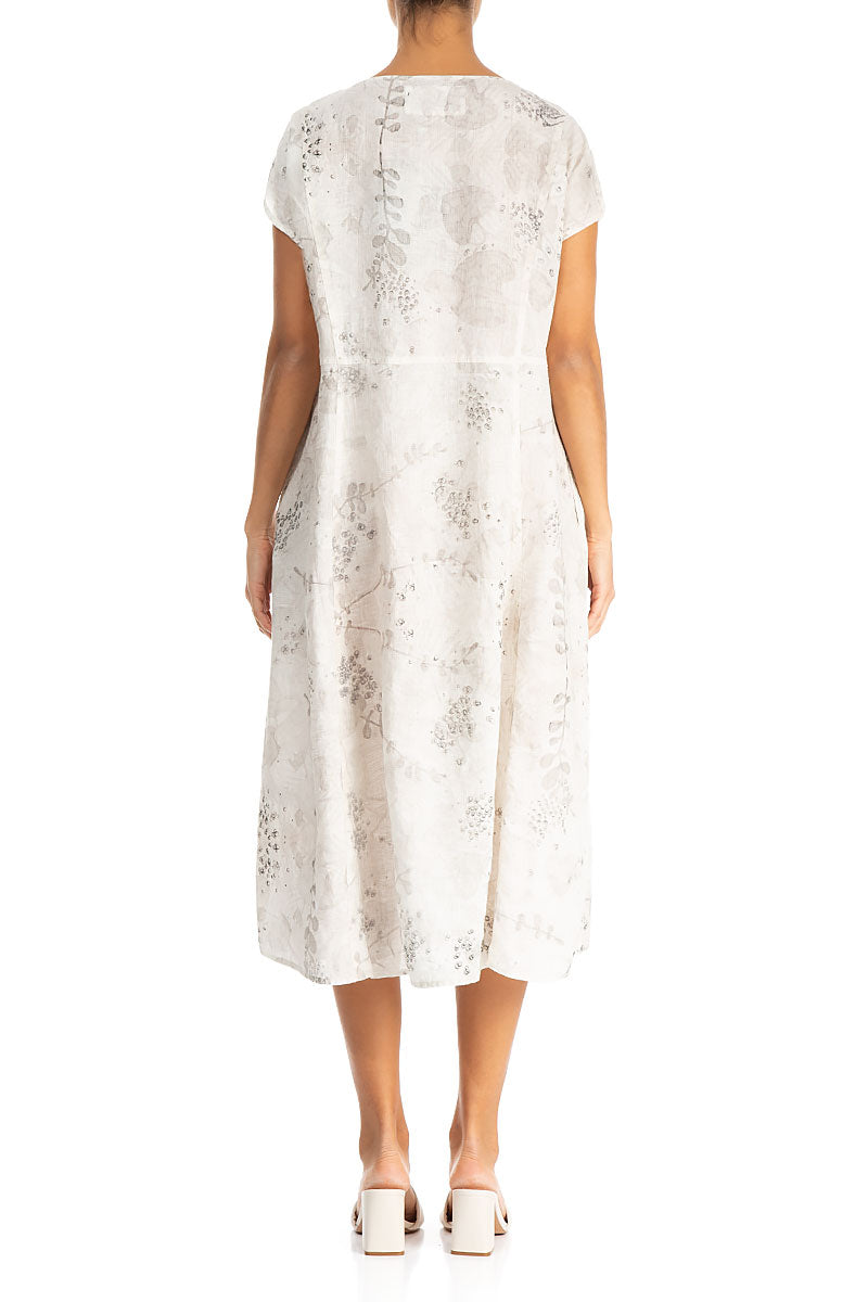 Short Sleeves Blossom Linen Dress 2