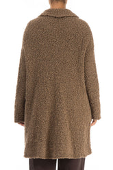 Side Pockets Caramel Alpaca Wool Cardigan 2