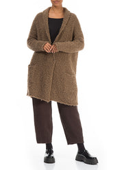 Side Pockets Caramel Alpaca Wool Cardigan 4