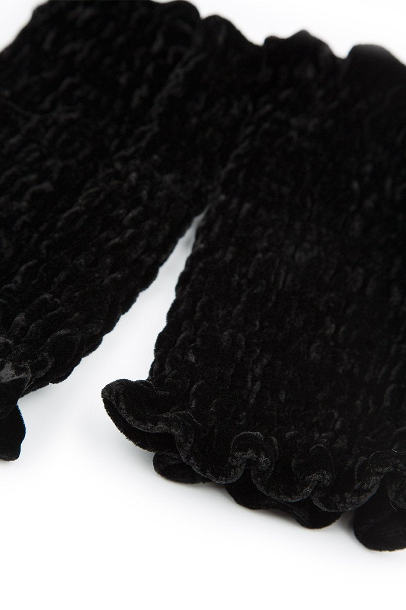 Black Silk Velvet Wristlets 2