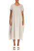 Single Pocket Sand Beige Silk Bamboo Dress 1